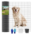 Welded Wire Fence 48inch x 50ft, 2inch x 3inch Black Chicken Wire Fencing, 16Gauge PVC Coated Garden Wire Fence