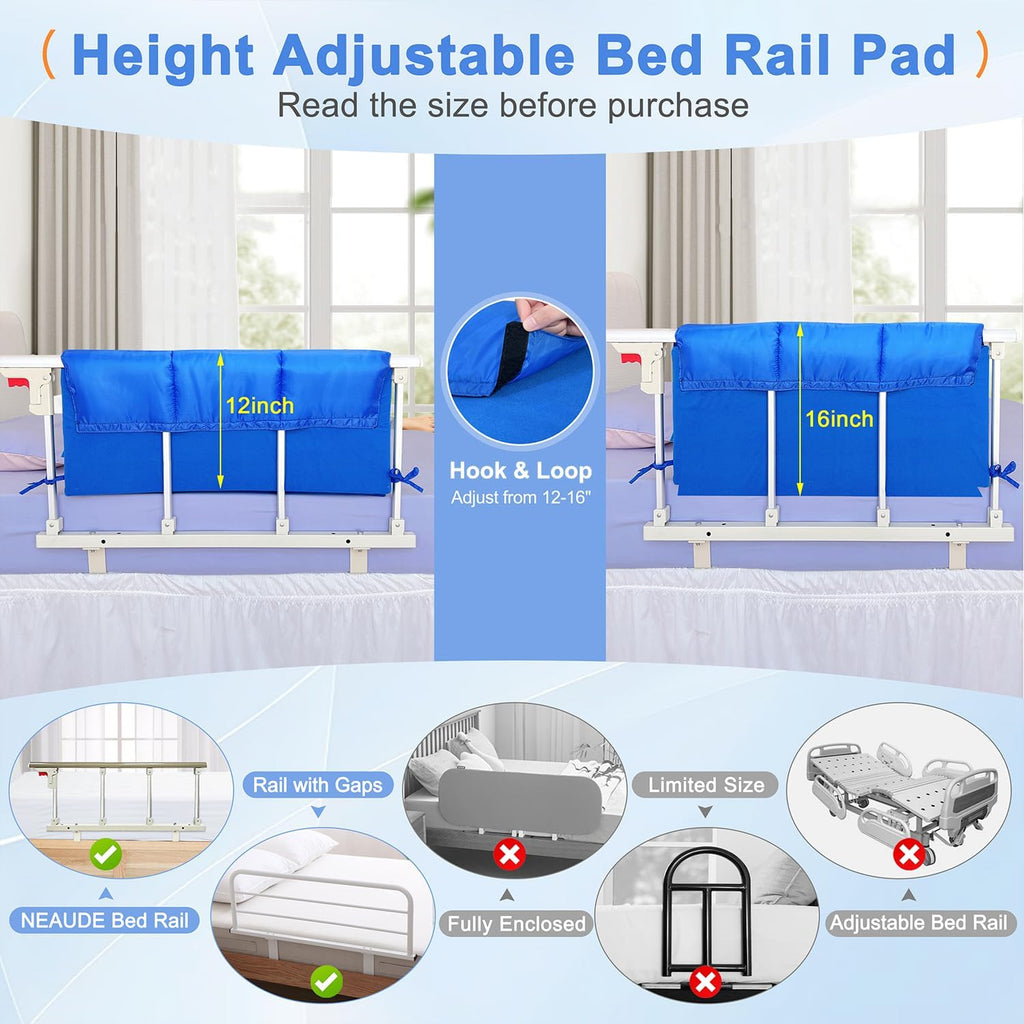 Bed Rail Pads for Elderly Adults Safety, Hospital Bed Railing Covers, Bedside Guard Rails Cover, Sleep Bumpers Foam