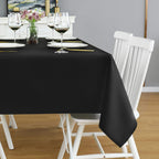 Black Rectangle Tablecloth, 60 x 84 Inch Waterproof Table Cloth