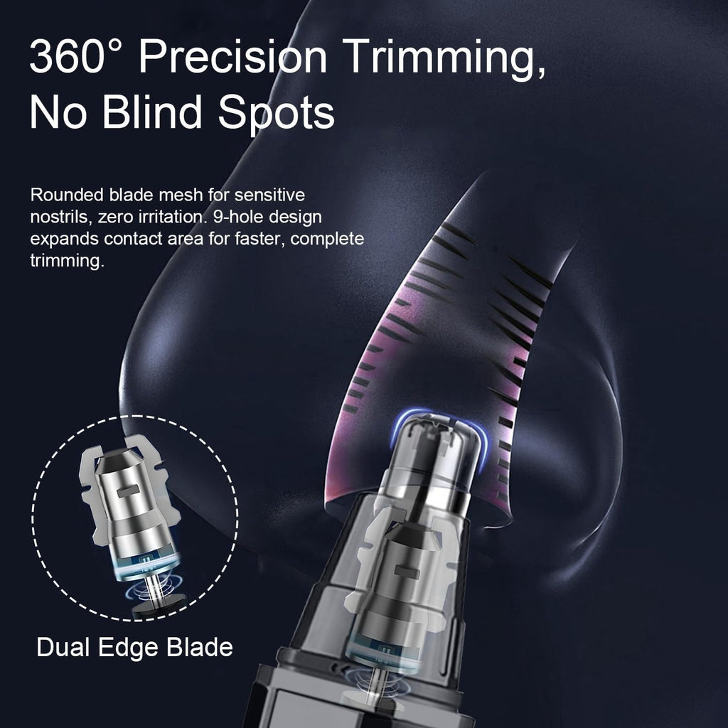 Nose Hair Trimmer for Men and Women: 4-in-1 Rechargeable Grooming Kit for Nose, Ear, Eyebrow & Beard, LED Display