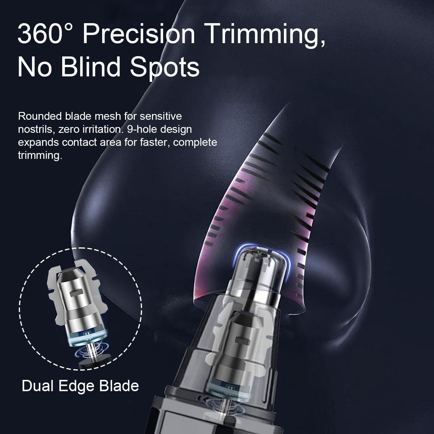 Nose Hair Trimmer for Men and Women: 4-in-1 Rechargeable Grooming Kit for Nose, Ear, Eyebrow & Beard, LED Display