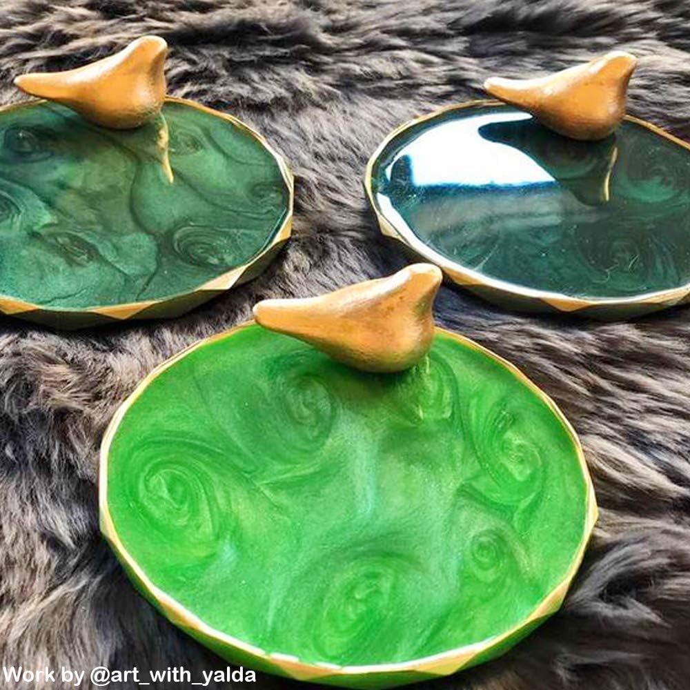 4 Pack Coaster Molds - Diamond Edge Crystal & Round Geode Silicone Molds for Epoxy Resin Casting