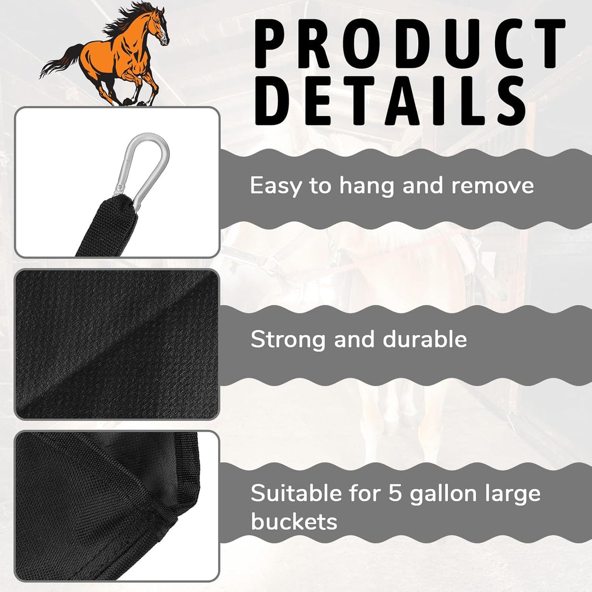 1 Pcs Horse Feed Bag Water Bucket for Horse Trailer Accessories