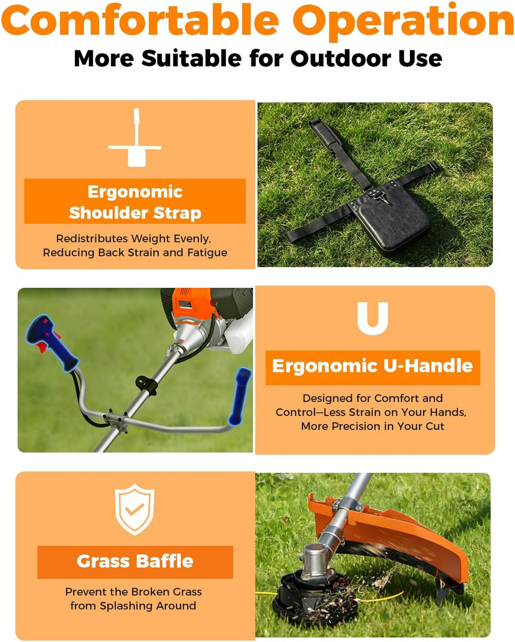 35cc 4-Cycle Gas String Trimmer 4-in-1 Heavy Duty Gas Weed Eater & Weed Wacker 1.5HP Engine with 16" Trimmer & 9"