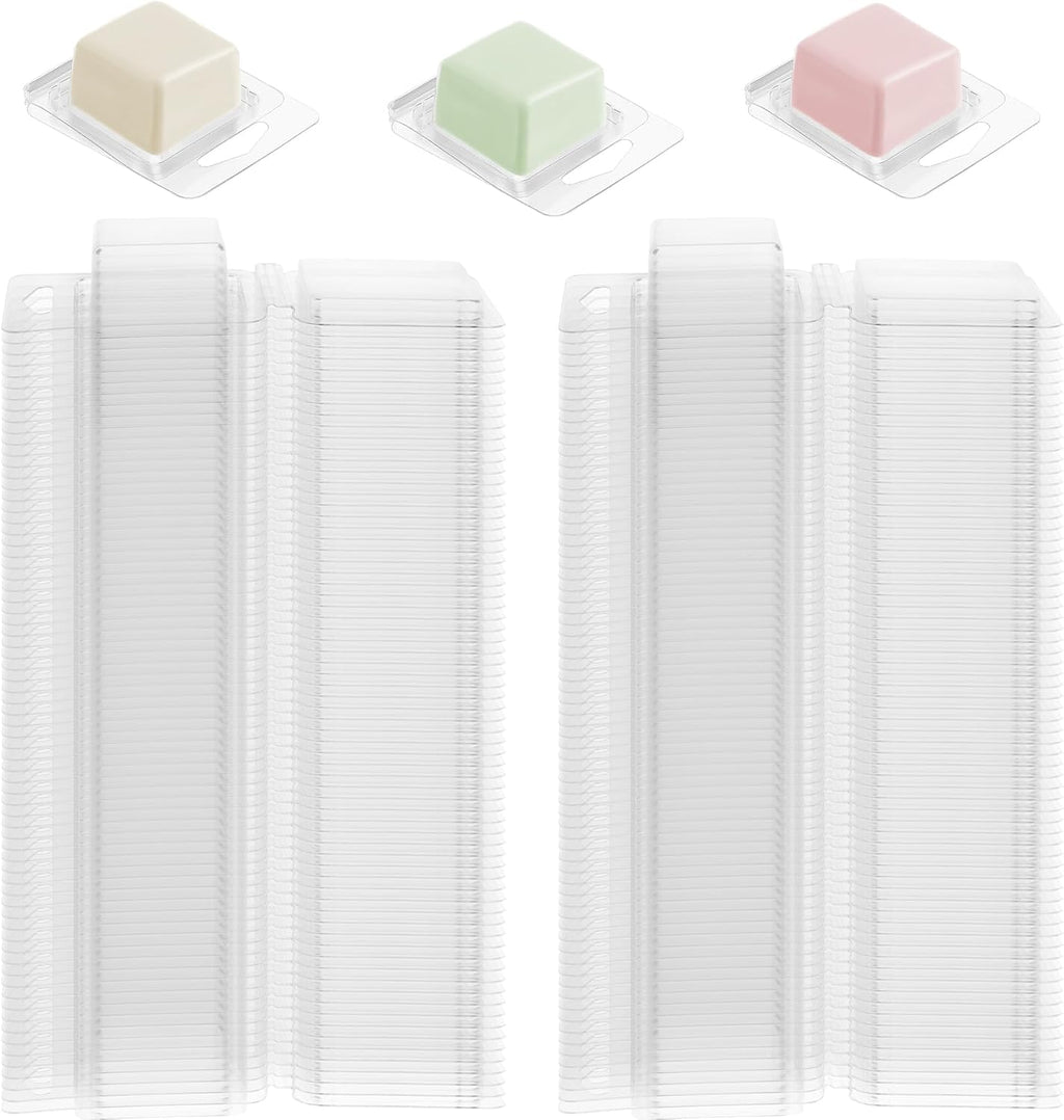 100 Pack Wax Melt Molds Plastic Clamshells Container Candle for DIY Soap Making