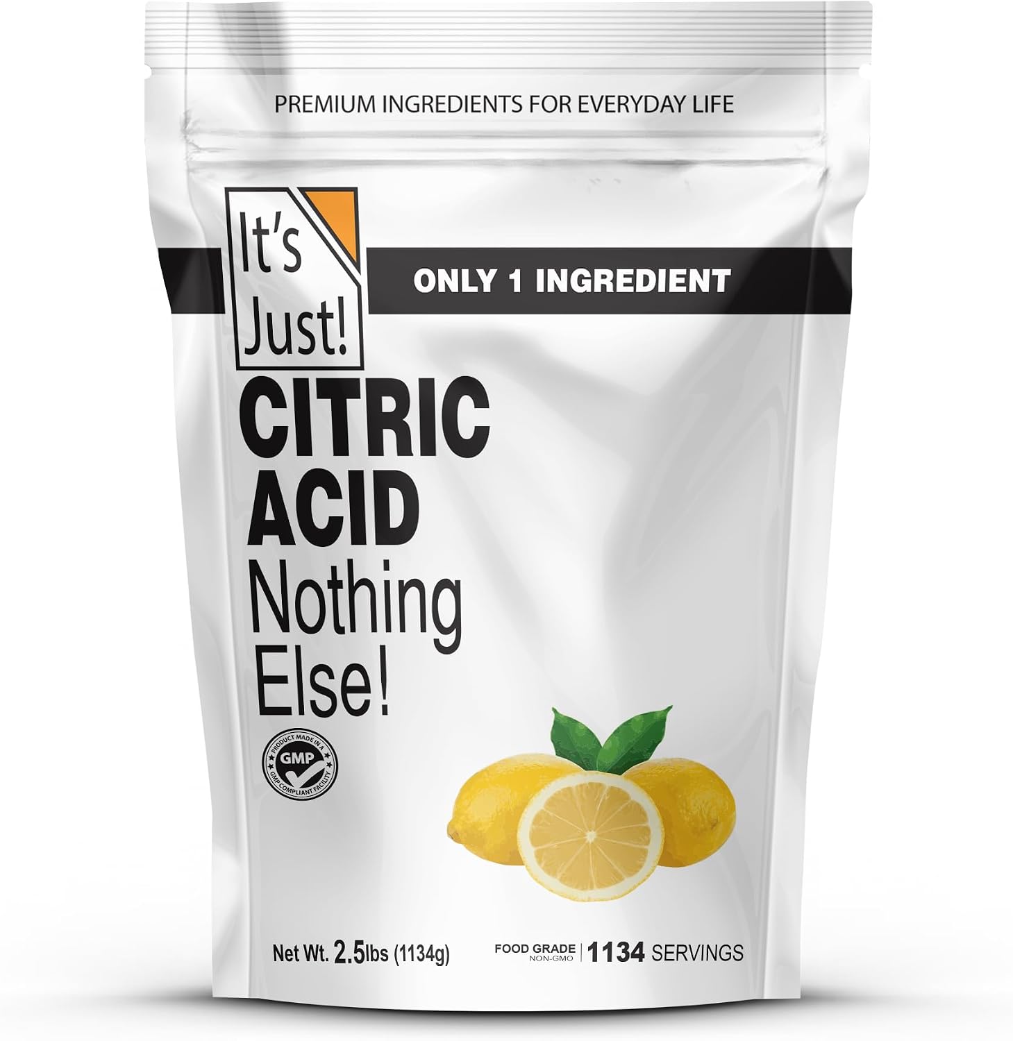 Citric Acid, Food Grade Flavor Enhancer Powder, Non-GMO, Great for Cooking, Cleaning, Bath Bombs, Natural