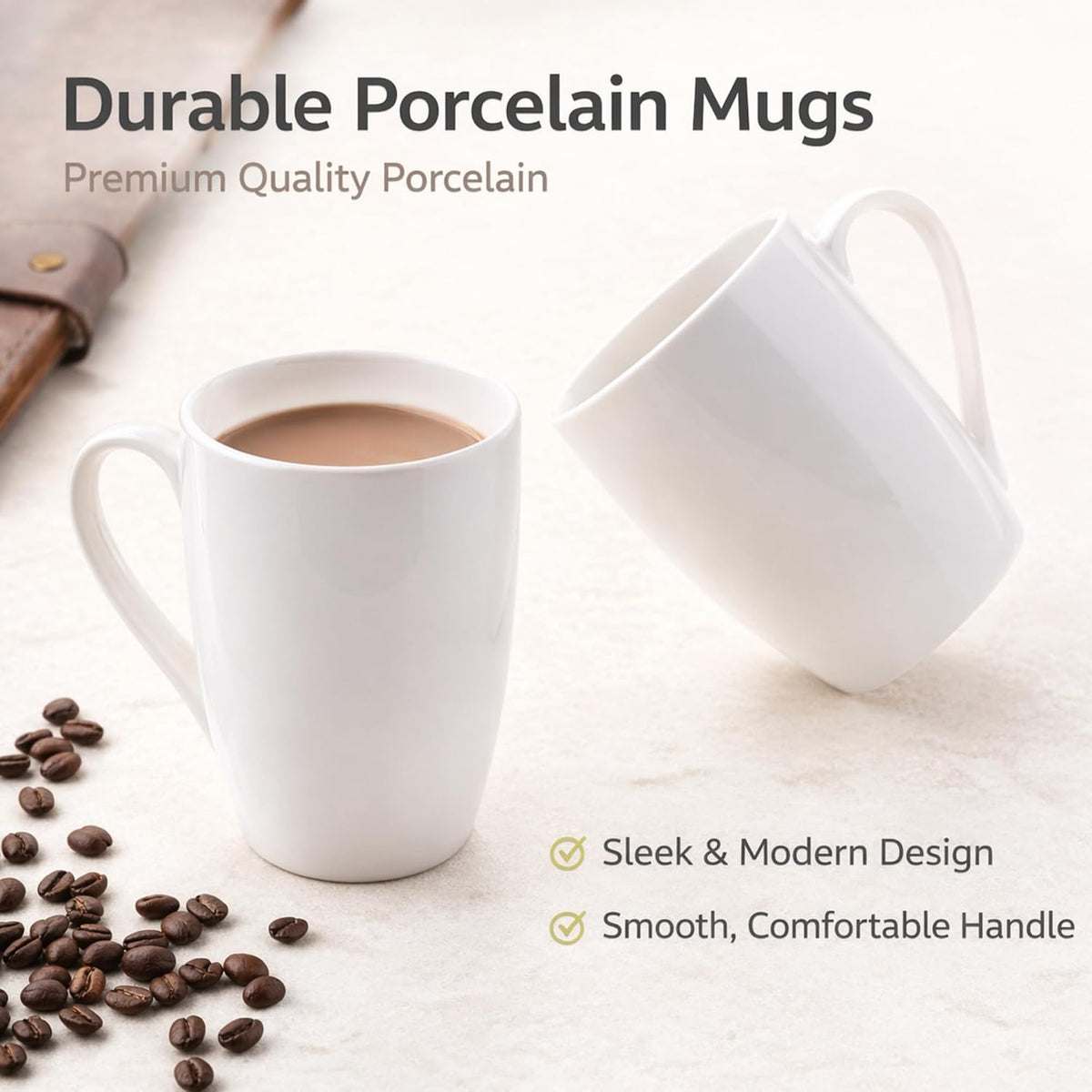 White Coffee Mugs Set of 36, 12 oz Ceramic Coffee Cups