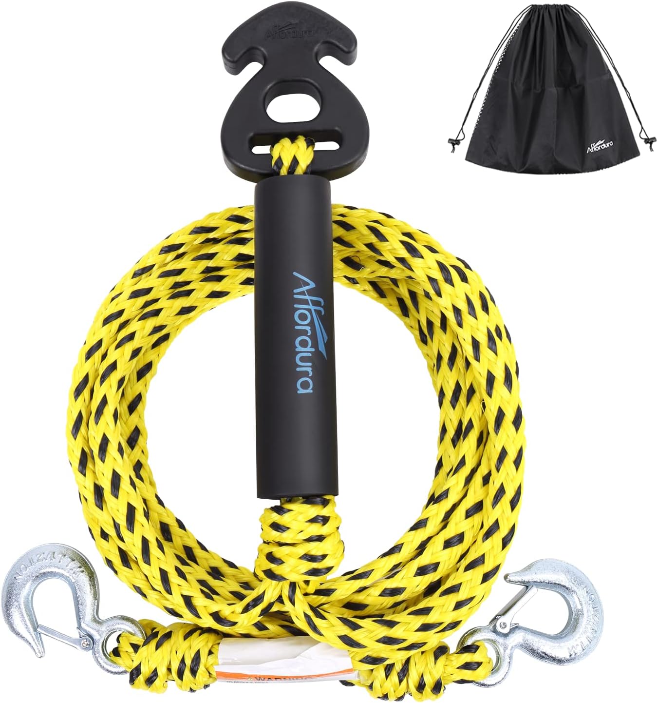 Boat Tow Harness for Tubing Ski Tow Harness for Boat for 4 Riders, Tube Tow Harness with Large Clip Quick Connector