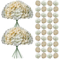 65Pcs WhiteChampagne Hydrangea Artificial Flowers Bulk