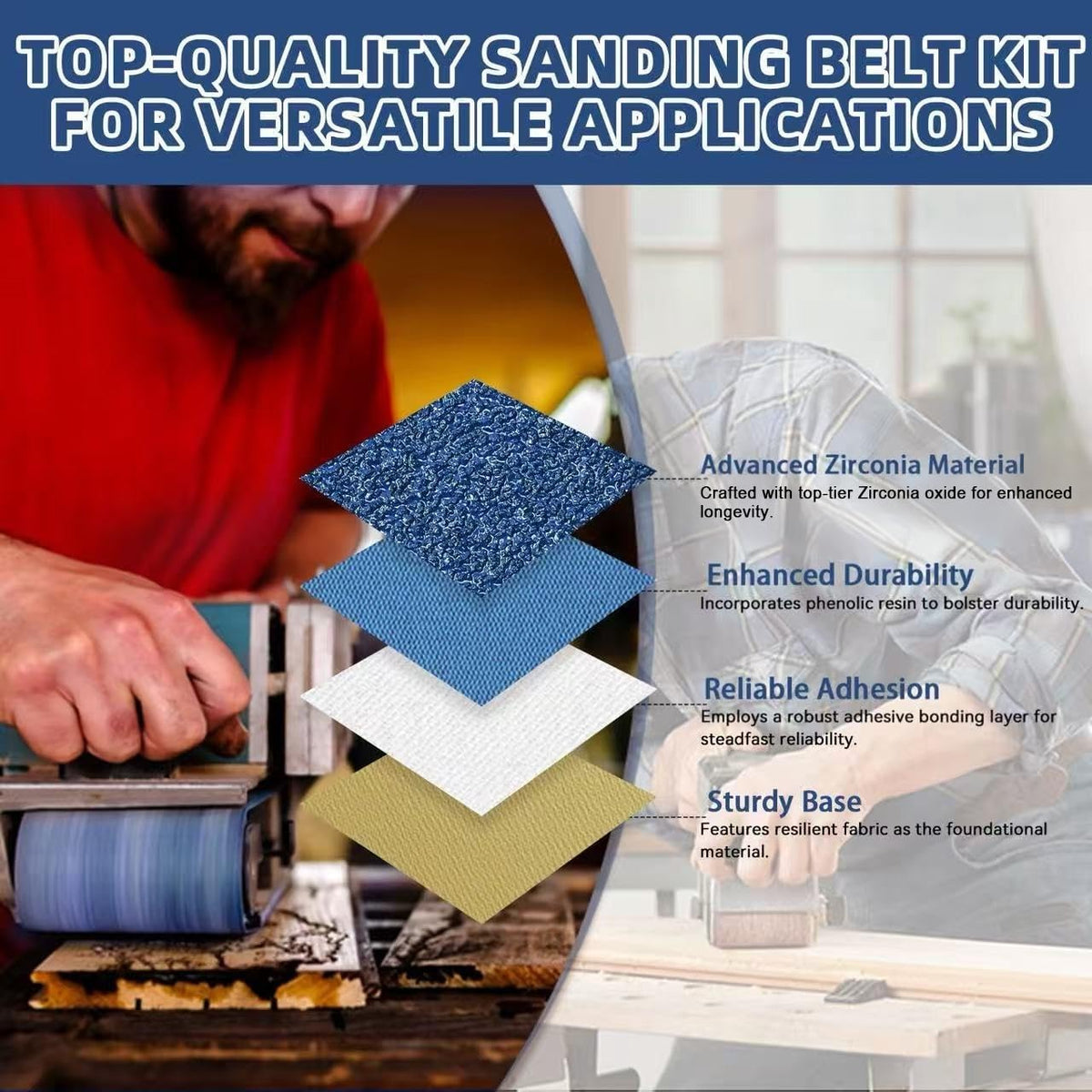 3x21 Inch Sanding Belts 21 Pcs 7 Grits Sizes (3 Each of 40/60/80/120/150/240/400 Grits) Heavy Duty Belt Sander Zirconia Belt Sander Paper for Wood, Metal, Stainless Steel, Cars, and Furniture