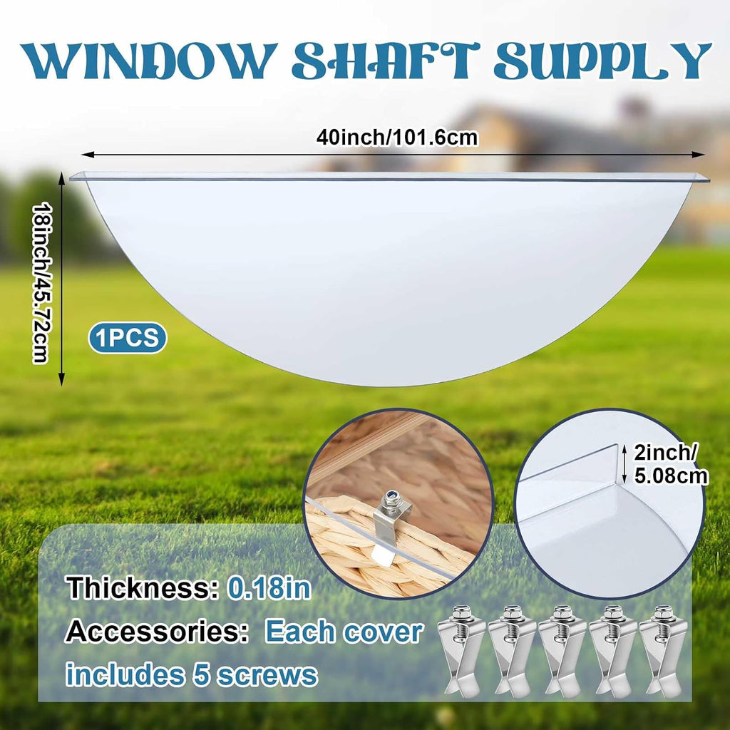 40"L x 18"W Outside Window Well Covers with Mounting Clip