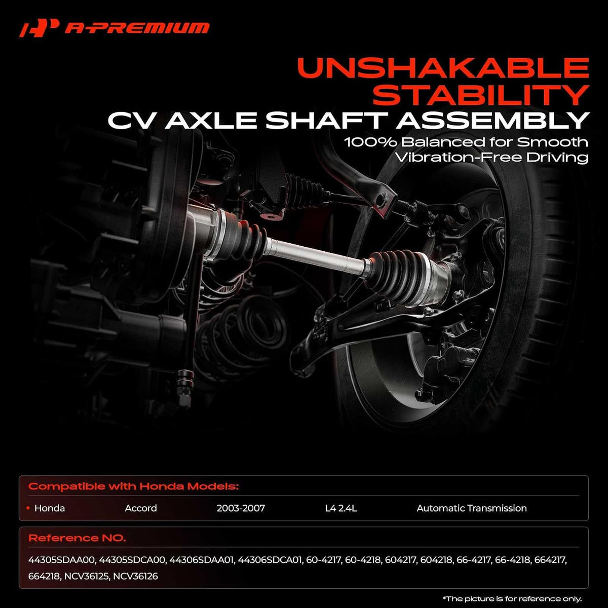 A-Premium Set of 2 Front CV Axle Shaft Assembly
