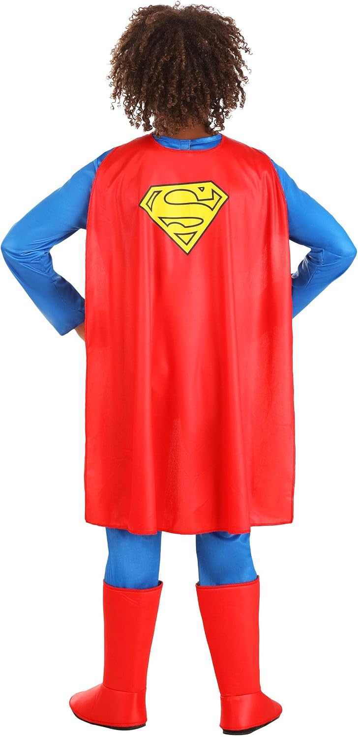 Kid's Classic Superman Costume for Boy's - Child DC Comic Superhero Suit with Cape, Briefs, Belt, & Boot Covers