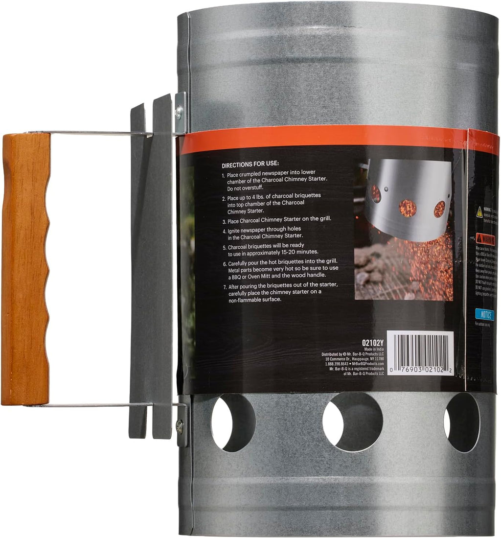 Charcoal Chimney Starter, Galvanized Steel
