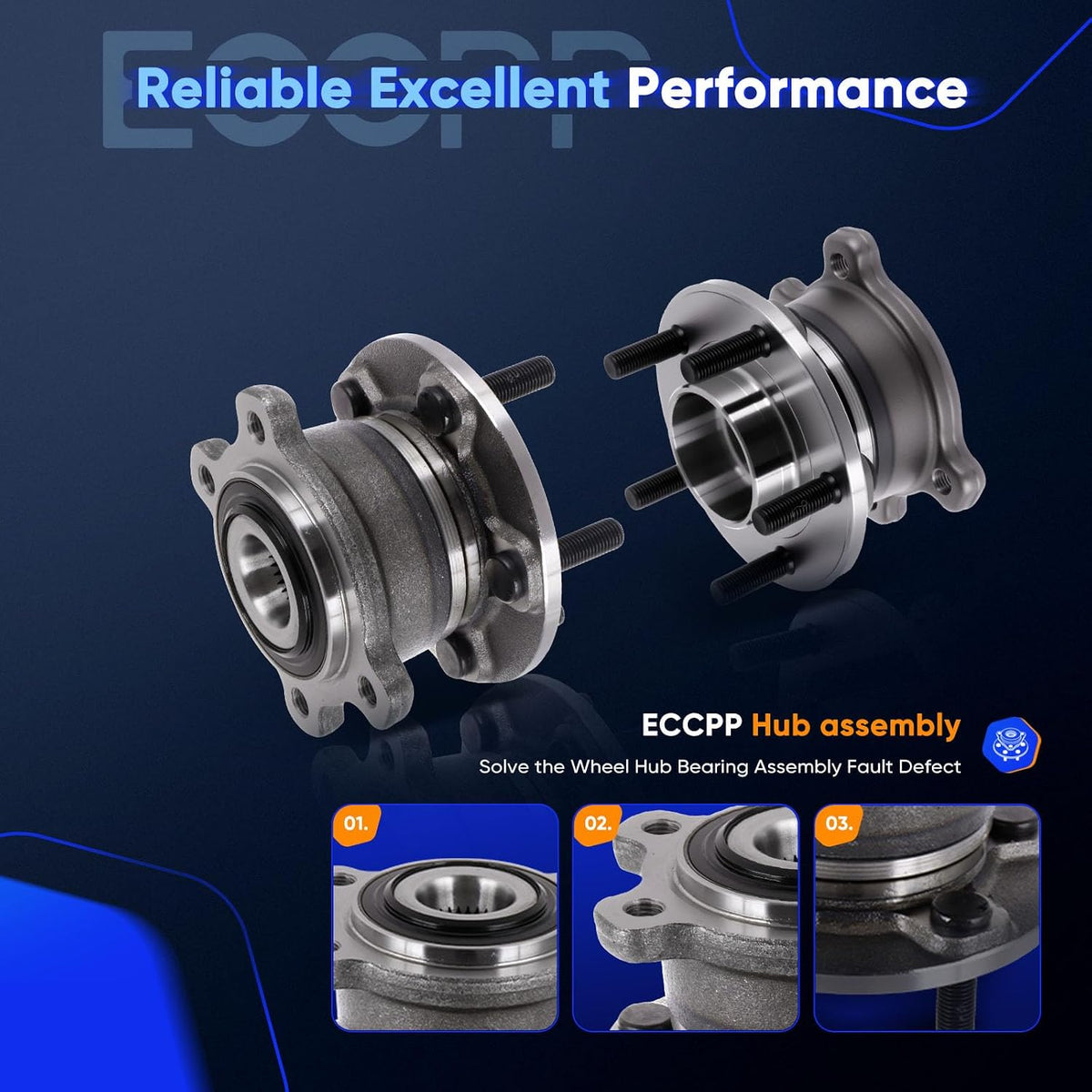 ECCPP 512500 Wheel Bearing Hub Assembly for Lincoln MKC 2015-2019
