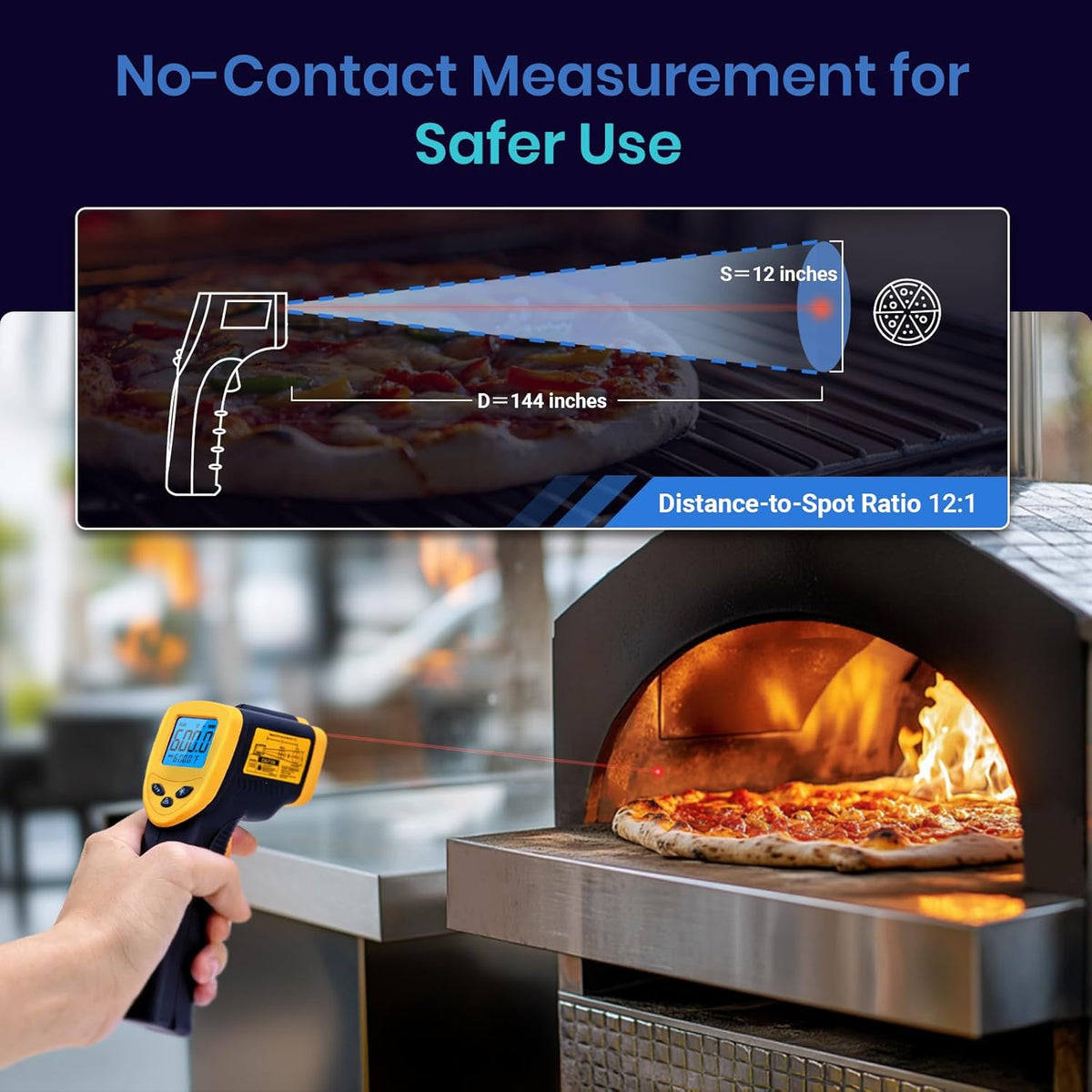 Infrared Thermometer Laser Temperature Gun, -58°F~1130°F