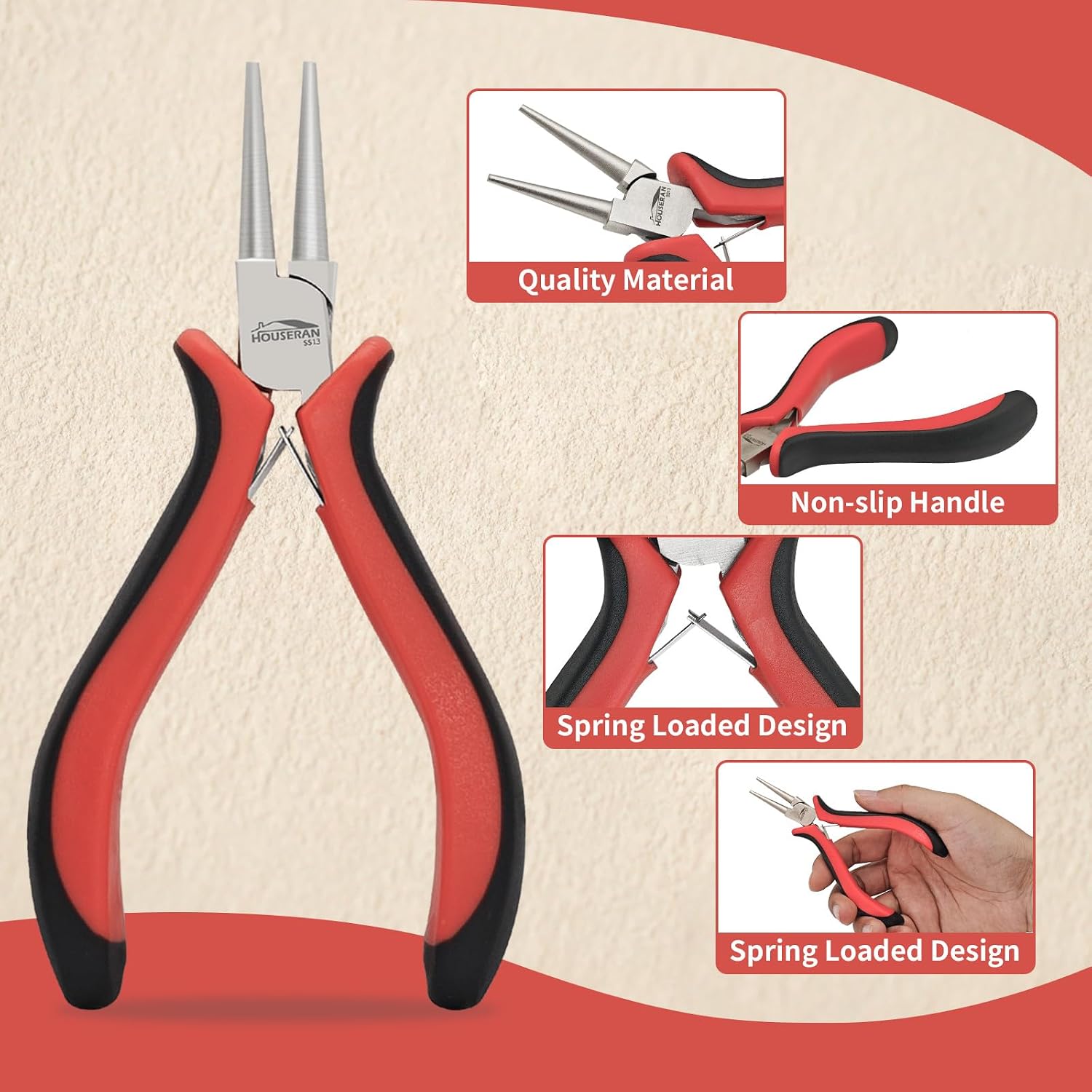 5-Piece Round Nose Pliers Set for Jewelry Making and Wire Wrapping | Smooth Jaw Jewelry Pliers, Mini Needle Nose