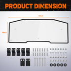Nilight UTV Rear Window for Can-Am Defender Clear Polycarbonate