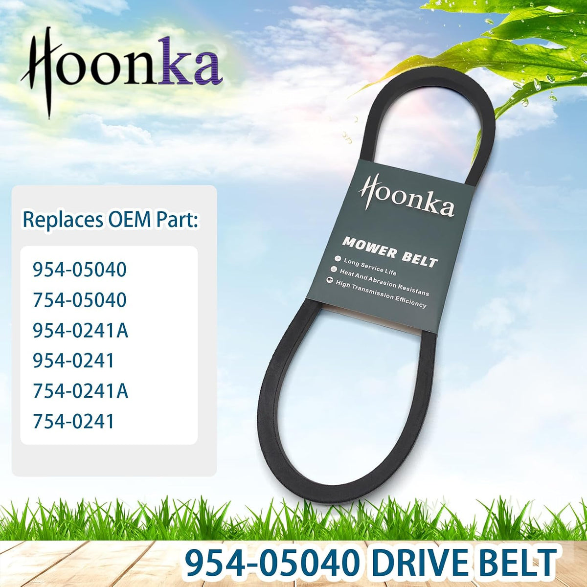 HOONKA 954-05040 954-0241A Upper Drive Belt for MTD Craftsman Troy-Bilt Cub Cadet Yard Machines Huskee Lawn Mower/Tractor (5/8" x 35-1/4") Replaces 954-0241 754-0241A 754-0241 754-05040