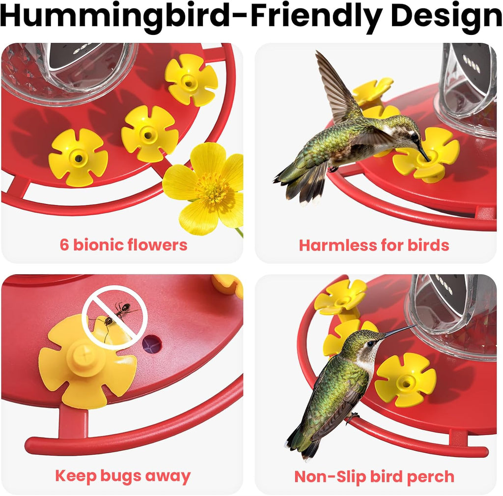 Smart Hummingbird Feeder with Camera (Red)
