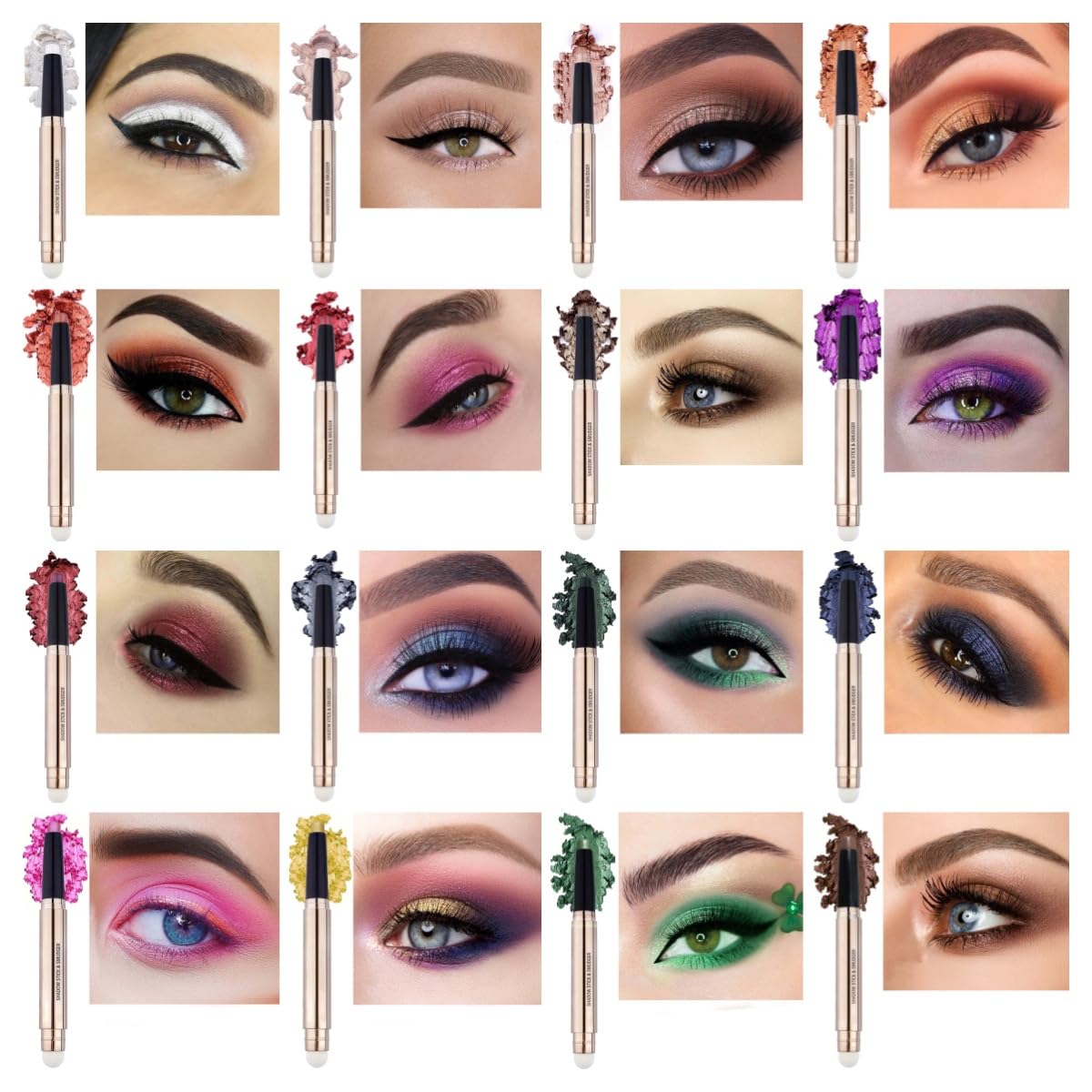 Black Eyeshadow Stick Makeup, Long-Lasting Waterproof Eye Shadow Pencil, Hypoallergenic Smudge-Proof Glitter Primer