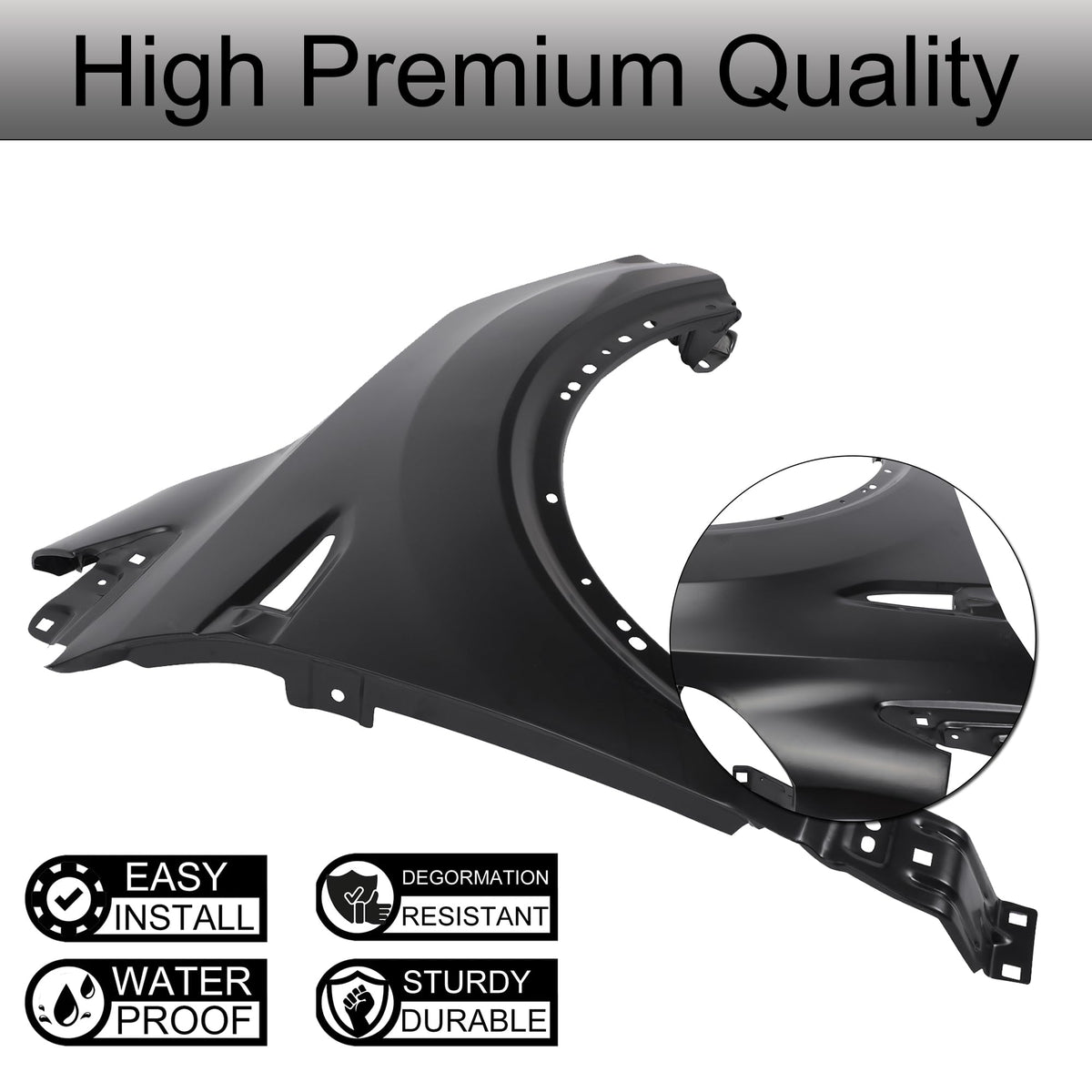 LYZ Front Left Fender Compatible with 2013-2017 Ford Escape