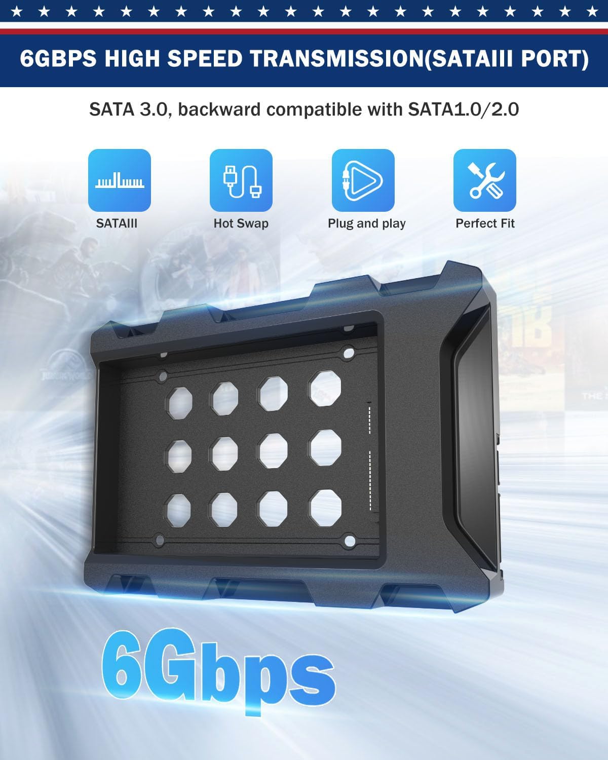 2.5'' SSD SATA to 3.5'' Hard Drive Adapter SSD Mounting Bracket Kit 1 Pack Internal SSD Desktop Adapter Hard Disk