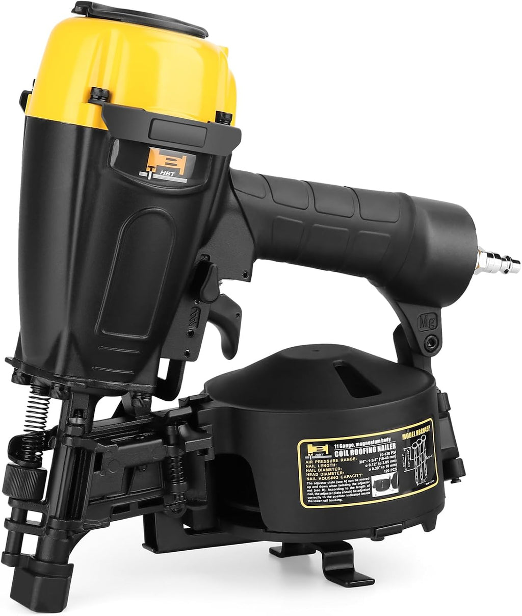 HBCN45P 7/8" to 1-3/4" Coil Roofing Nailer with Magnesium Housing 11 GA Roofing Nail Gun