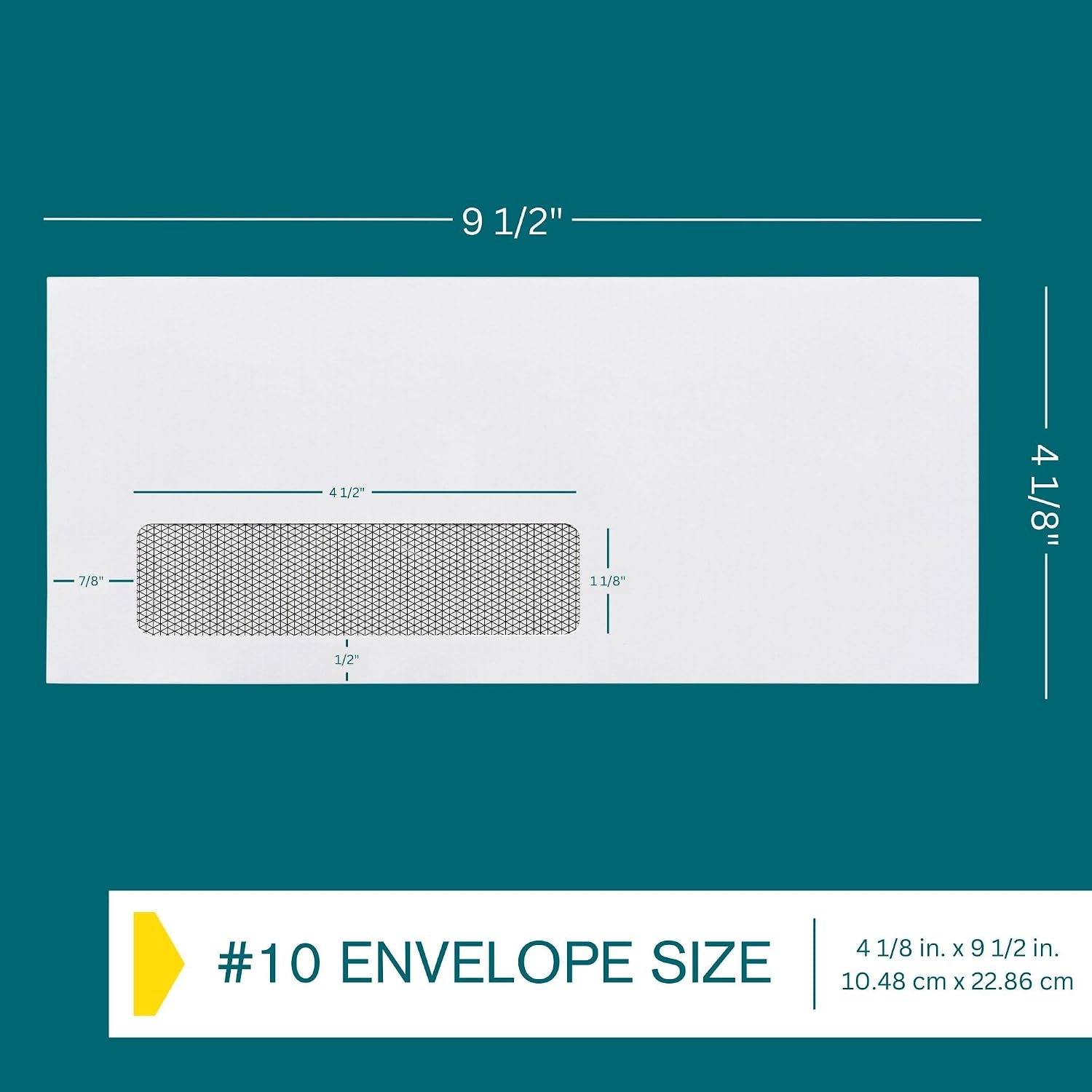 #10 Left Window Self Seal Envelopes - 500/Pack - 4 1/8 x 9 1/2 Inch Business Envelopes #10 With Flip & Seal Closure