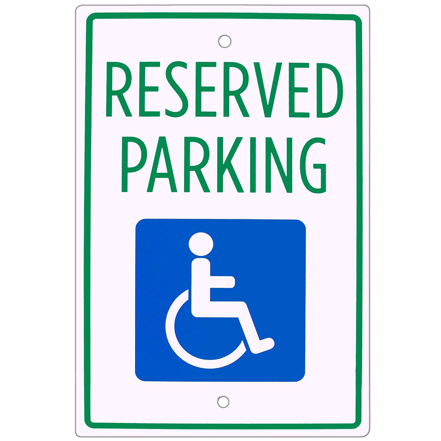 Handicap Parking Sign – 18" x 12" Aluminum Safety Warning Sign For Parking Lots, Private Driveways, & Businesses by