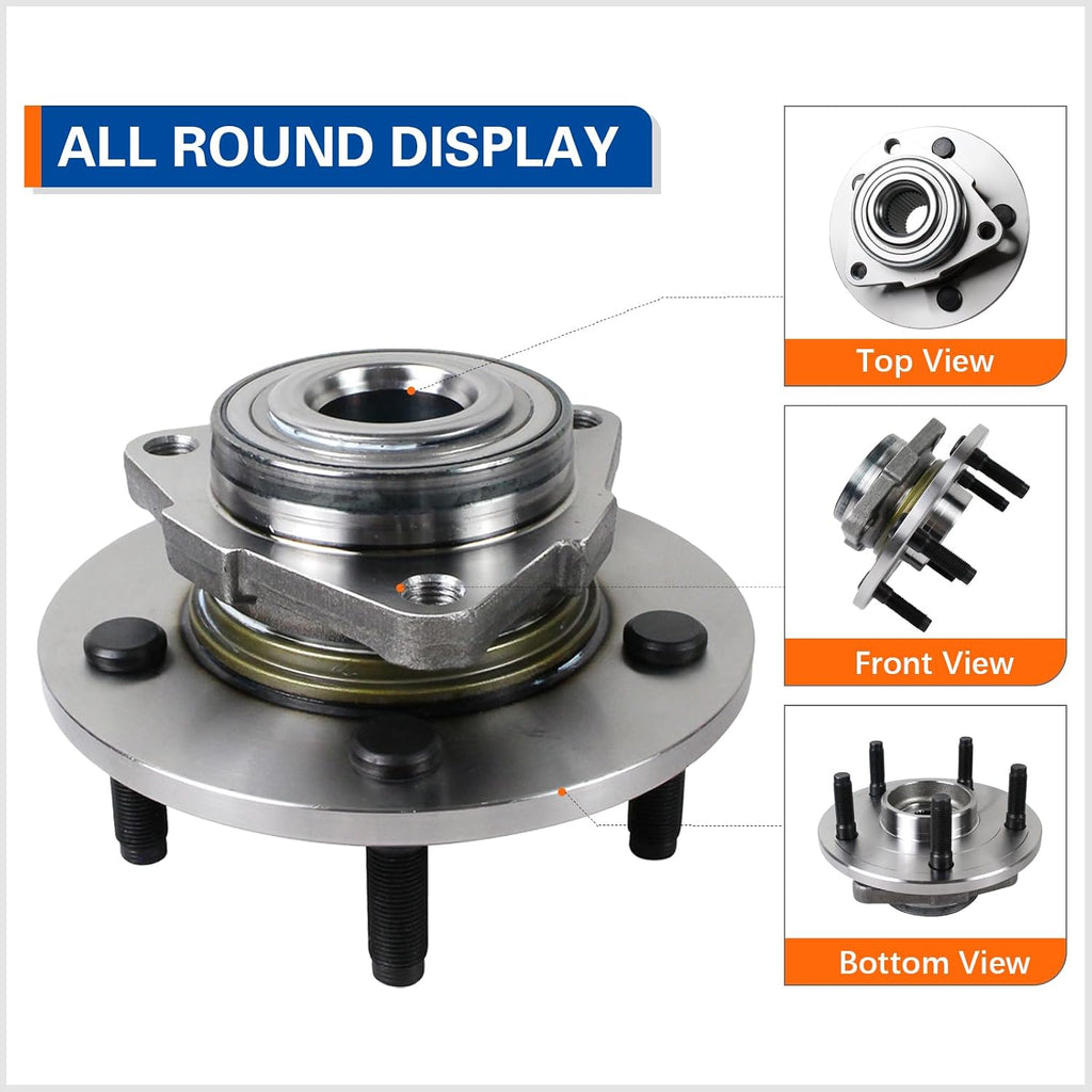 PAROD 515072 Front Wheel Hub & Bearing Assembly Compatible with 2002-2008 Dodge Ram 1500 5Lugs Non-ABS