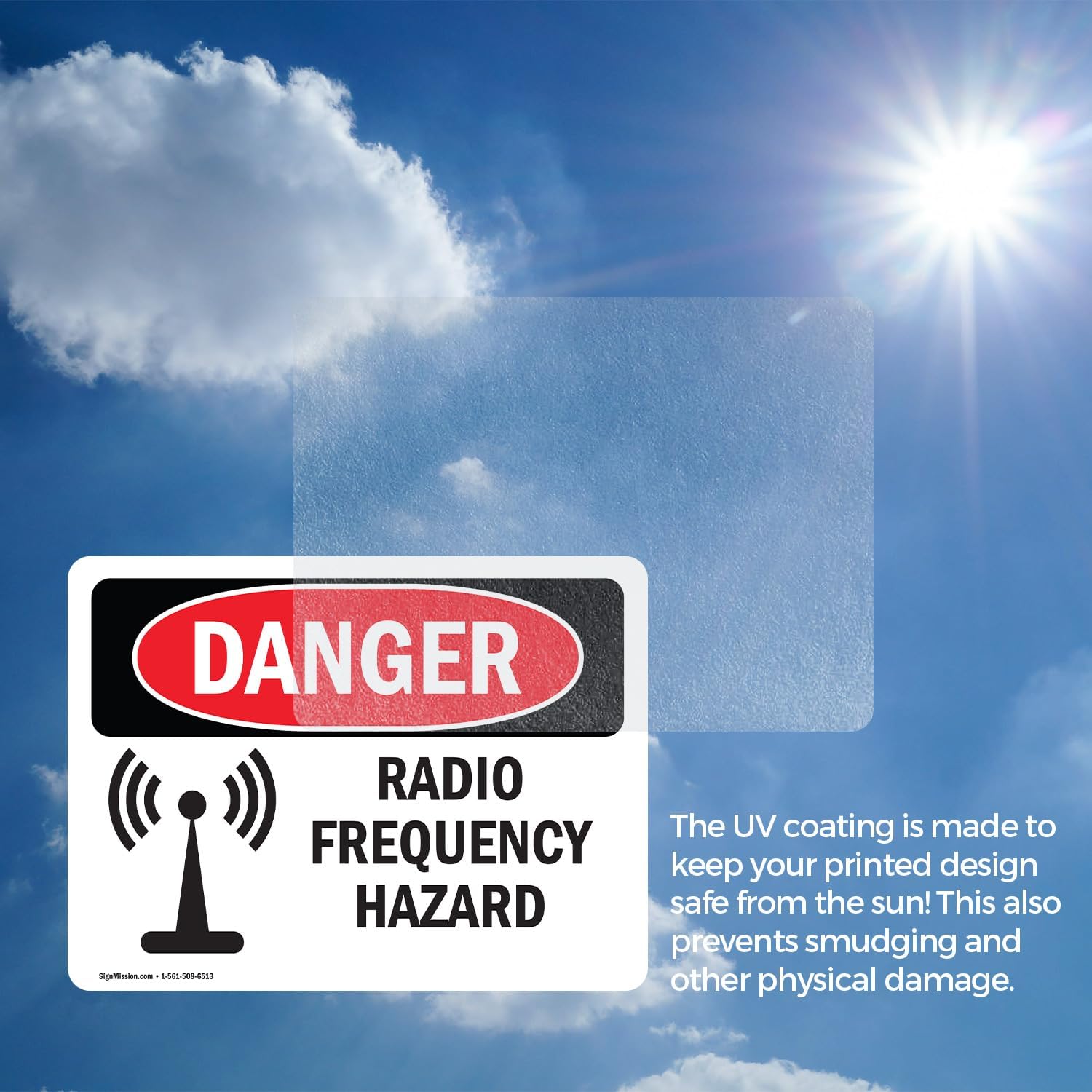 (2 Pack) Radio Frequency Hazard OSHA Danger Sign 10 Inch X 7 Inch Vinyl Label Decal Sticker Weather Resistant, UV