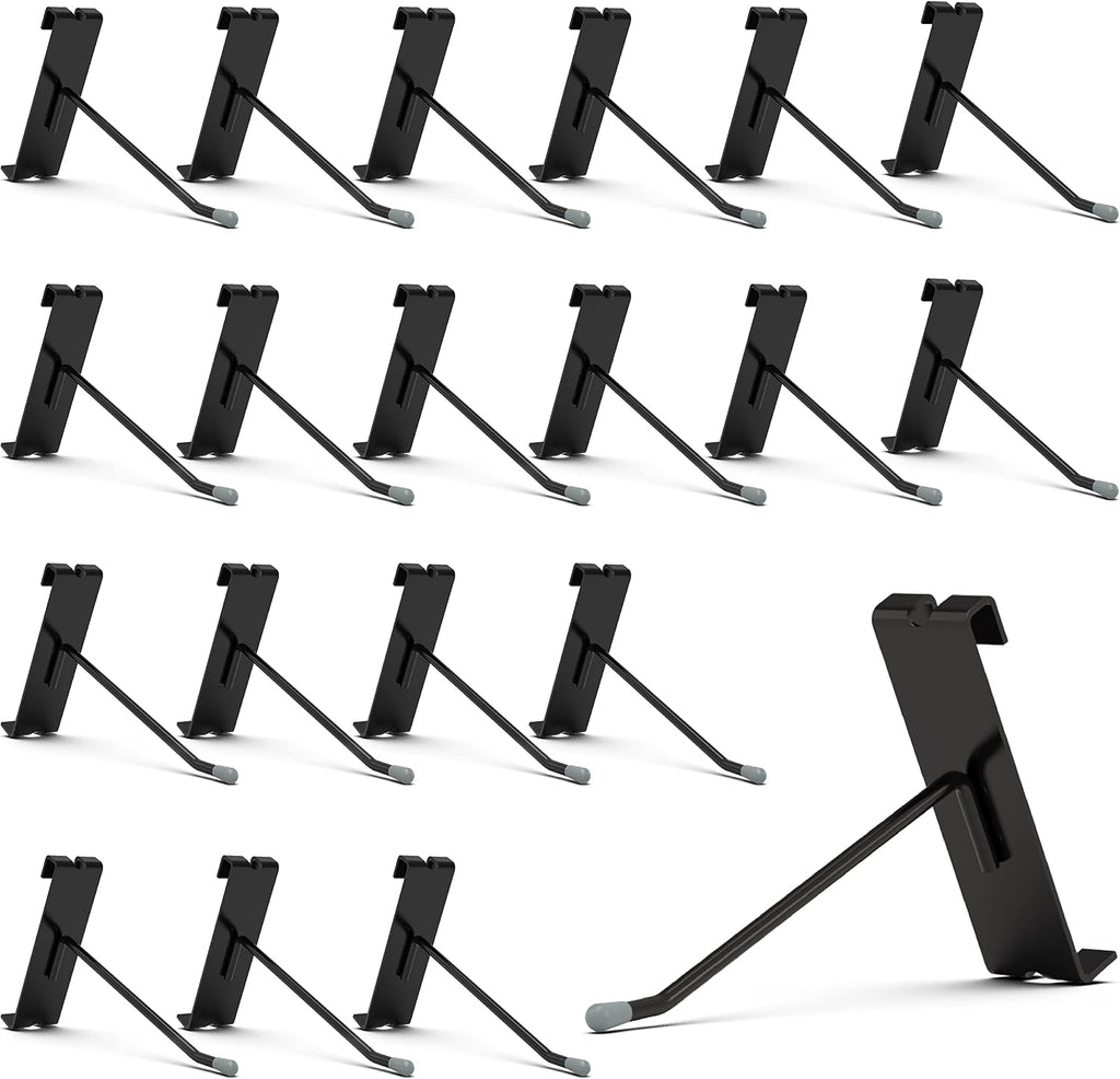 50 Pack 4 Inch Black Gridwall Hooks Metal Display Hangers | Fits 3 x 3 Inch Wire Grid Panels, 20 lb Capacity Hooks