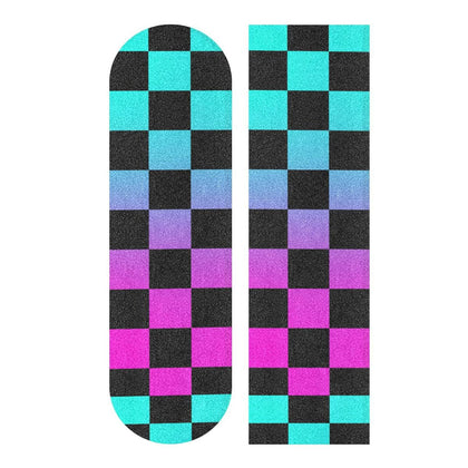 Checkboard Colorful Black Plaid Skateboard Grip Tape Non Slip 33.1"x9.1" Longboard Grip Tapes Scooter Griptape Sheet