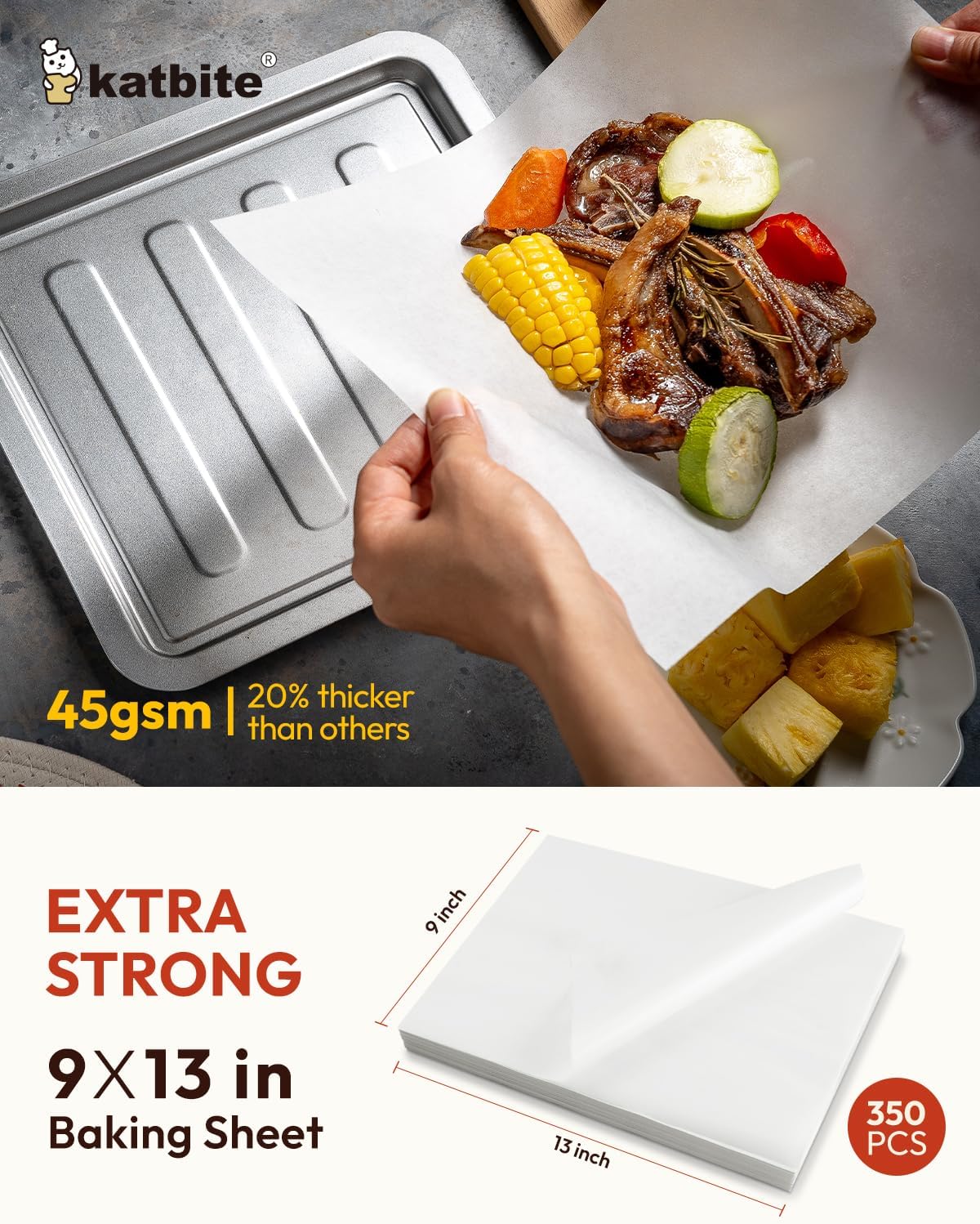 350 Pcs White Parchment Paper Baking Sheets, 9x13 Inch, Heavy Duty
