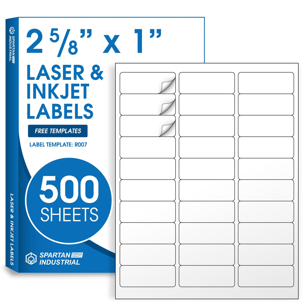 1" X 2 5/8" Matte White Printable Address Labels