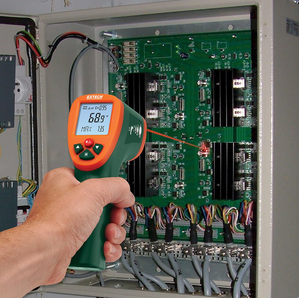 Extech IR270 Infrared Thermometer with Color Alert, -58 to 1472F