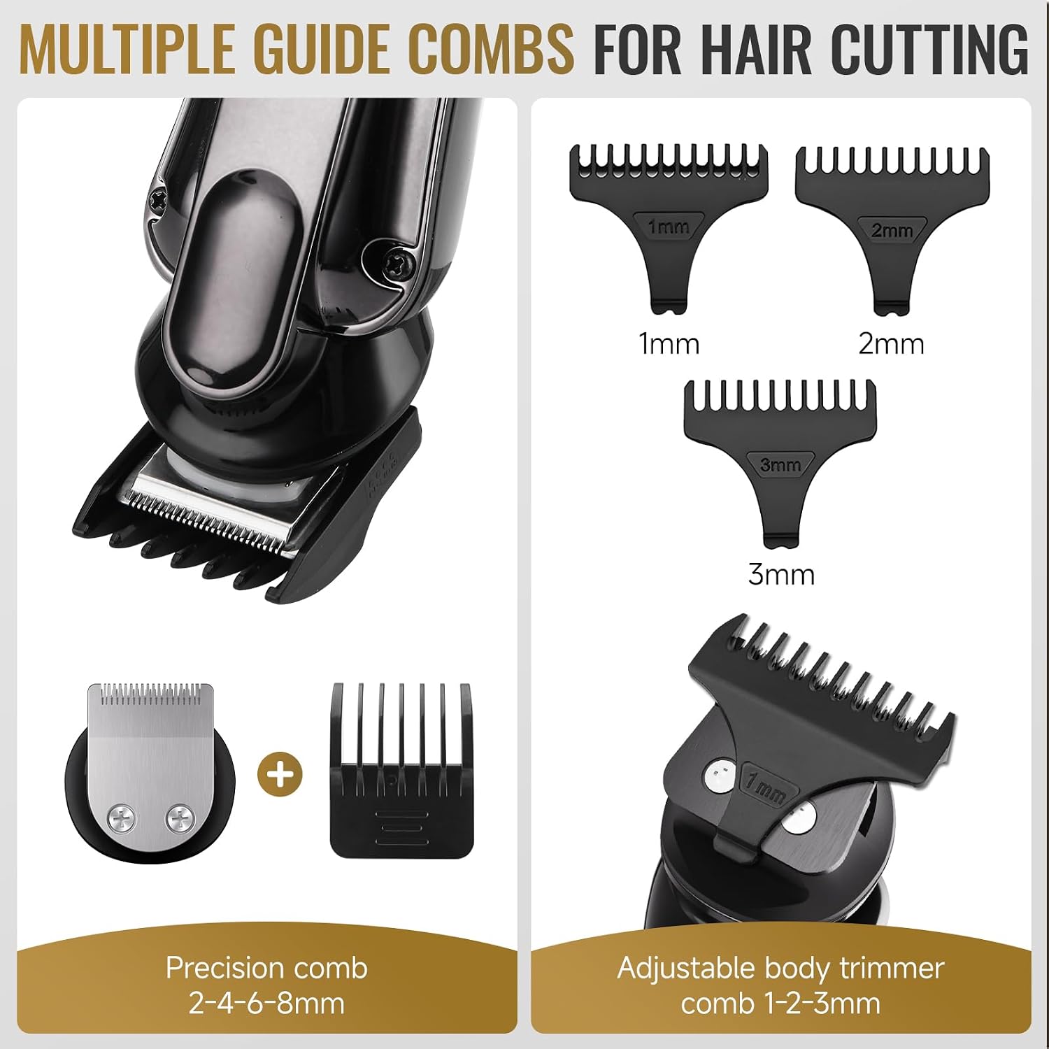 5-in-1 Grooming Kit for Men, Cordless Beard & Hair Trimmer | USB-C Rechargeable, IPX6 Waterproof, 90-Min Runtime with