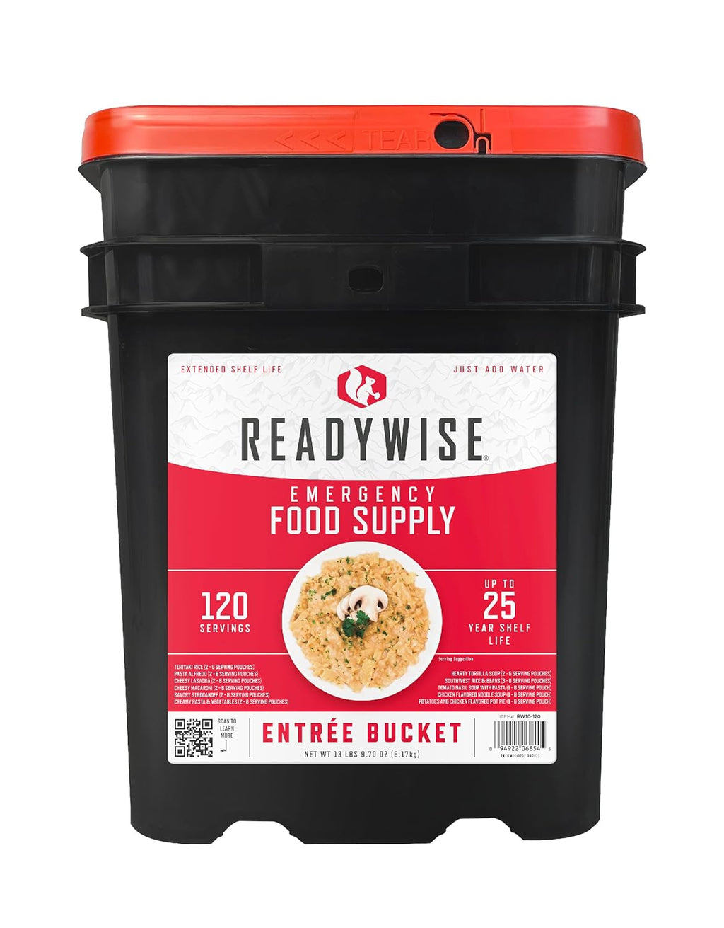 Emergency Food Supply - 120 Servings Favorites Sample Bucket, Survival Food Kit, Freeze Dried Prepper Food &