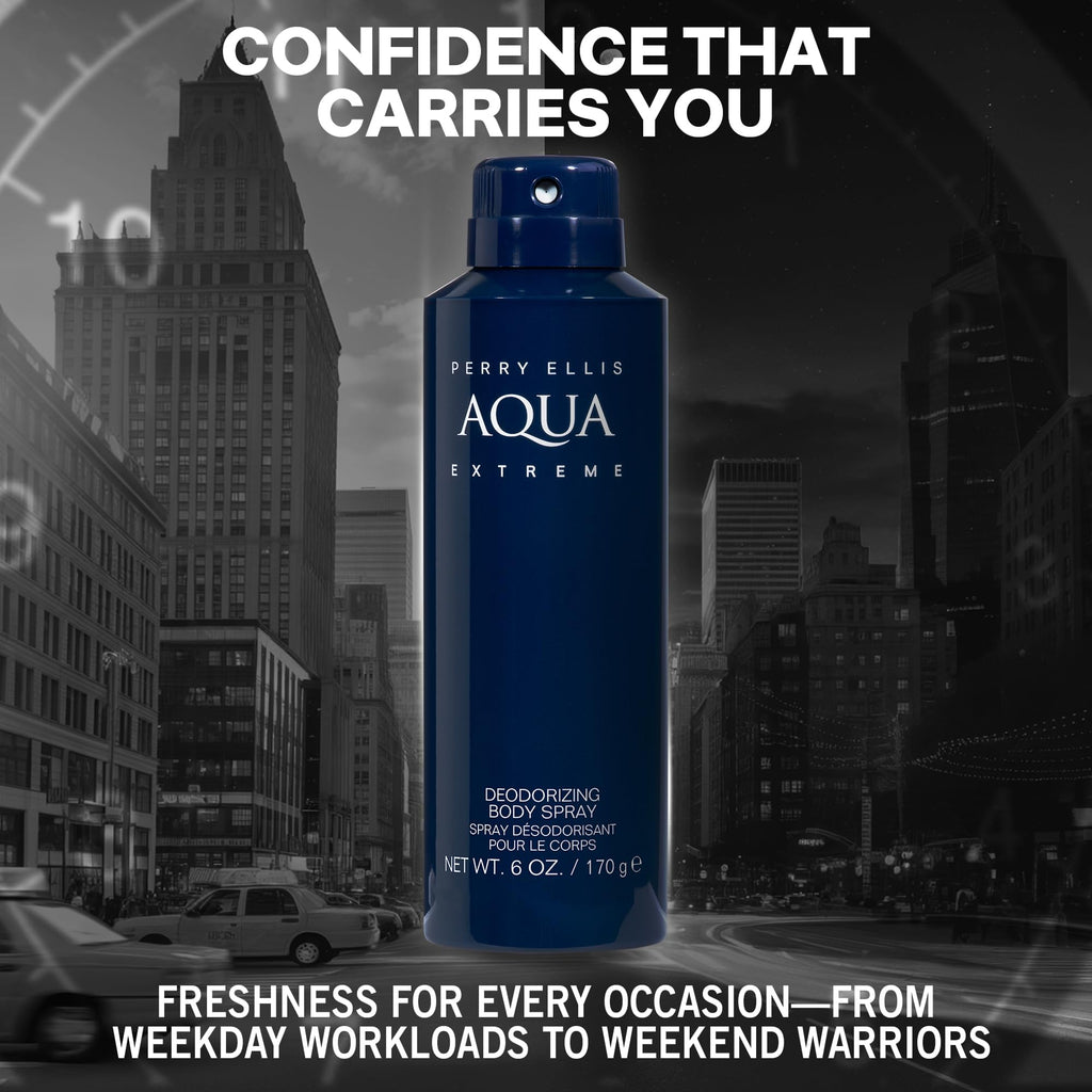 Aqua Extreme Body Spray for Men, Notes of Wood & Spice, 6 Oz
