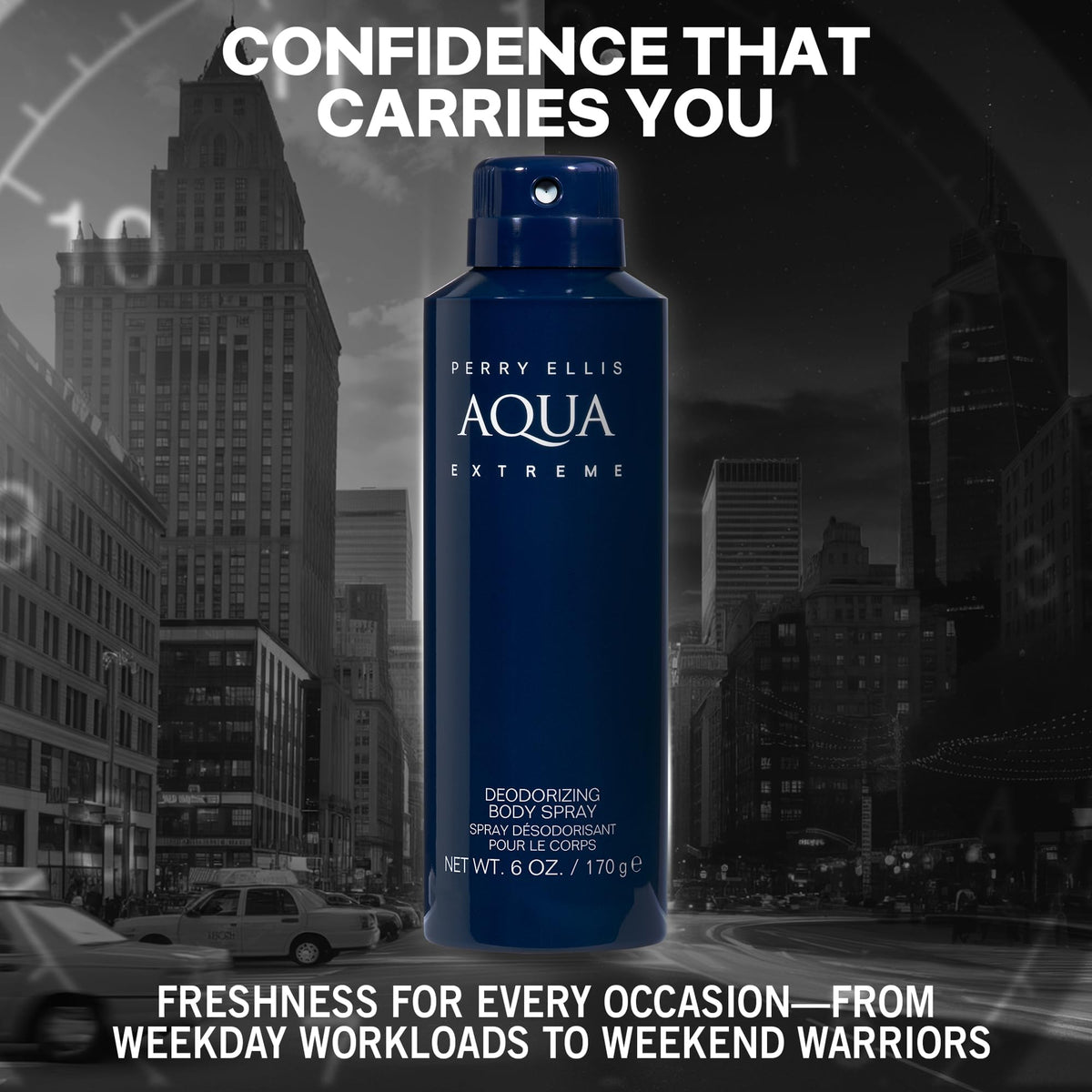 Aqua Extreme Body Spray for Men, Notes of Wood & Spice, 6 Oz