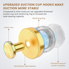 BKV Suction Cup Hooks for Shower,Gold,4 Pack