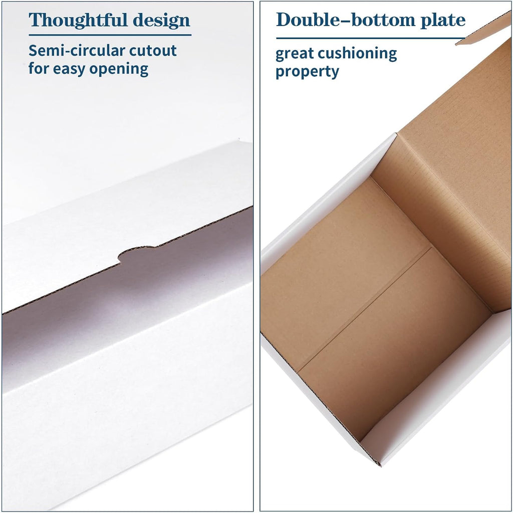 10x8x6 White Shipping Boxes Set of 15, Corrugated Cardboard Mailer Boxes for Packaging Small Business Mailing Gifts