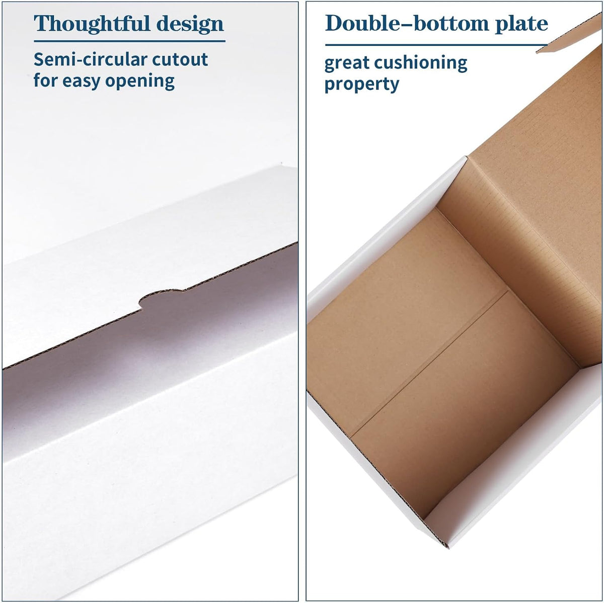 10x8x6 White Shipping Boxes Set of 15, Corrugated Cardboard Mailer Boxes for Packaging Small Business Mailing Gifts