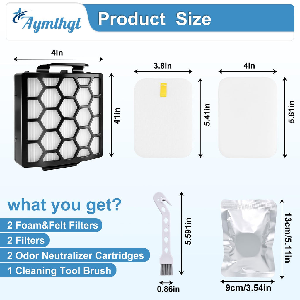 Aymthgt ZU102 ZU100 Replacement Filter & Odor Neutralizer Cartridges Set