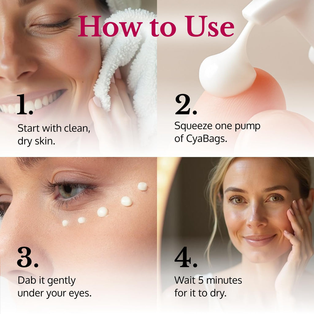 Cyabags - Instant Puffy Eyes Reduction & Under Eye Bag Remover Serum For Women - Hyaluronic Acid & Vitamin C Cream