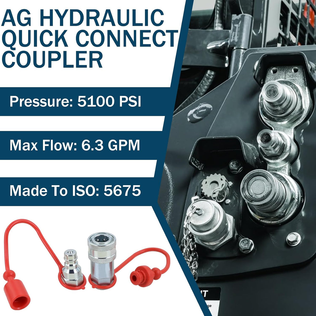 1/4" NPT Ag Hydraulic Quick Connect Coupler