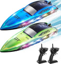 RC Boat for Kids Remote Control Boats Pool Lakes Bathtub Toy | 8 LED Light Modes,Whole Body Waterproof,Low