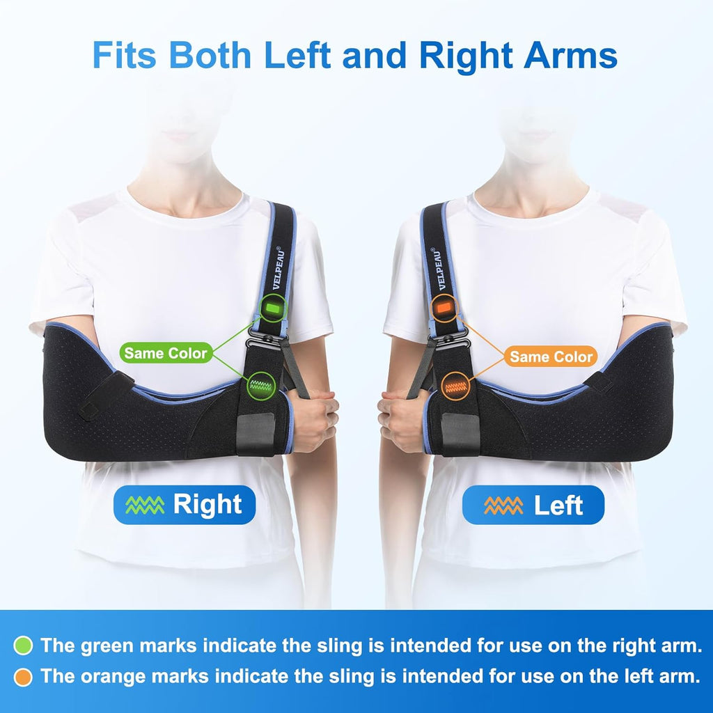 Medical Arm Sling Shoulder Immobilizer for Women and Men, Black XL