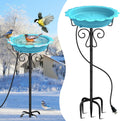 100W Heated Bird Bath for Outdoors, Heated Birdbath Water Heater, Blue